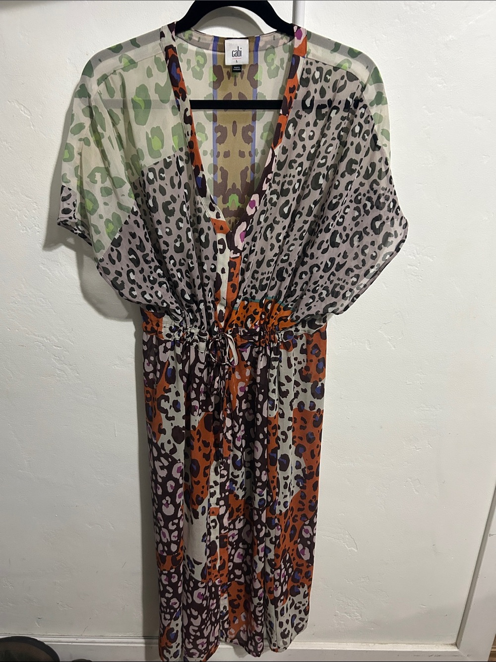 Cabi Multicolor Leopard Print Button-Front Tunic